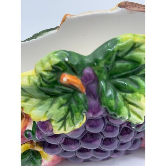 Vintage KMC Grape Hand Painted Fine Ceramicware Napkin Holder - Picture 8 of 8